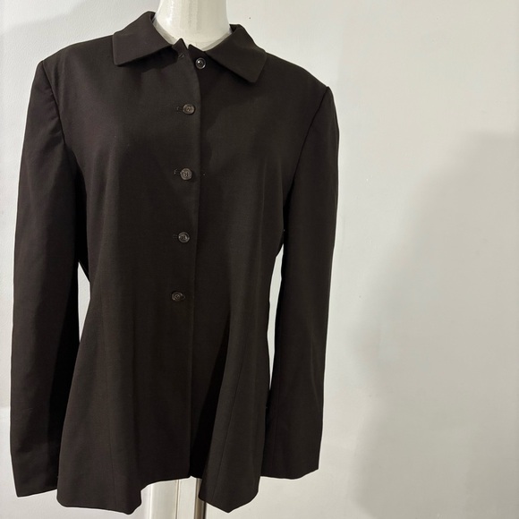 Jones New York Jackets & Blazers - Vtg Jones New York Brown Wool Blazer Made in USA Women’s Size 12 Career Academia